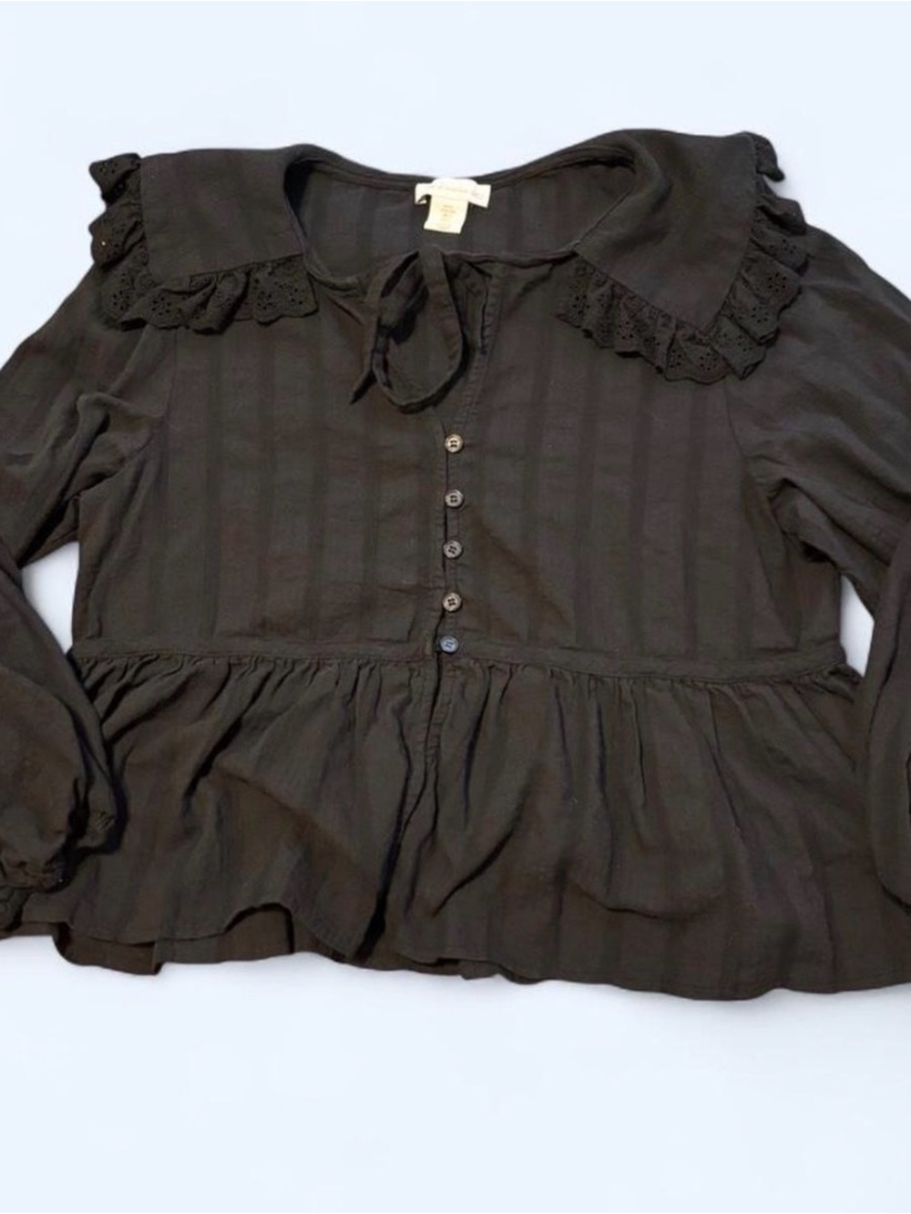 Black Cotton Gothic Blouse